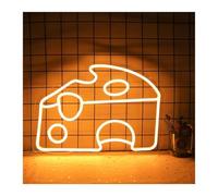 SHOUXI Decoración Lámparas Letrero De Neón Con Forma De Pastel De Queso, Luz De Neón Para Decoración De Pared, Cocina, Tienda De Postres, Restaurante, 28.9cmx40cm