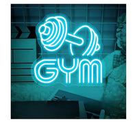 SHOUXI Decoración Lámparas Letrero De Neón Con Forma Mancuerna LED GYM, Decoración Alimentada Por USB Para Gimnasio Y Área Fitness En El Hogar(C,40cmx40cm)