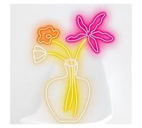 SHOUXI Decoración Lámparas Letrero De Neón Con Plantas, Bonito Arte Decorativo Para El Hogar, Escaparate De Floristería, 50cm(J)