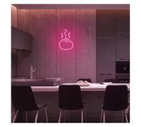 SHOUXI Decoración Lámparas Letrero De Neón De Bollo Relleno Al Vapor, Decoración De Pared De Comida China, Letrero De Neón, Letrero De Bollos Al Vapor 26x40cm(Rosa)