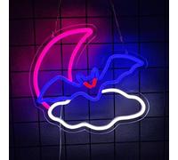 SHOUXI Decoración Lámparas Letrero De Neón De Murciélago Con Luz Regulable Y Alimentación Por USB Para Dormitorio, Bar, Fiesta, Cafetería, Decoración De Pared 30.5cmx28.5cm