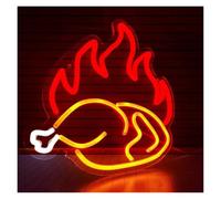 SHOUXI Decoración Lámparas Letrero De Neón De Pollo Asado, Luz Para Restaurante, Hotel, Cocina, Tienda De Pollo Frito, Negocio, Lámpara Regulable Con Alimentación USB, 30cmx29cm