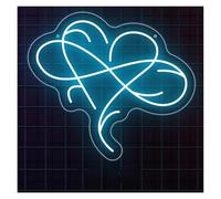 SHOUXI Decoración Lámparas Letrero De Neón En Forma De Corazón De Una Pieza De Un Bucle Sin Fin Para Decoración De Bodas En Casa, Fiesta, Tienda, Cofe, 16.06x14.17inch(Ice blue)