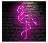 SHOUXI Decoración Lámparas Letrero De Neón Flamenco, Animal Salvaje, Luz LED Pared Para Decoración Habitación Mascotas, Entrada Comercial, 50cm