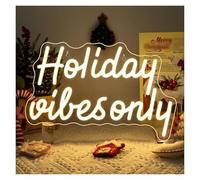 SHOUXI Decoración Lámparas Letrero De Neón Holiday Vibes Only, Decoración Festiva De Pared Para Fiestas De Temporada, Decoración Del Hogar De Invierno, 14.56x9.5inch