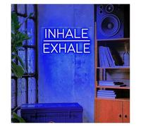 SHOUXI Decoración Lámparas Letrero De Neón Inhale Exhale, Decoración Para Estudio De Fitness Y Yoga, Arte De Pilates 40x20cm(Azul)