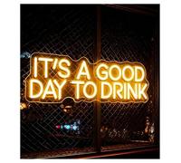 SHOUXI Decoración Lámparas Letrero De Neón It's A Good Day To Drink carrito Bar, Bebidas Alcohólicas, Decoración Para Fiestas, Salas Juegos, Dormitorio, 53cm(Warm White)