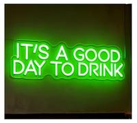 SHOUXI Decoración Lámparas Letrero De Neón It's A Good Day To Drink carrito Bar, Bebidas Alcohólicas, Decoración Para Fiestas, Salas Juegos, Dormitorio, 53cm(Orange,Blue,Green,Silver,Black)