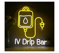 SHOUXI Decoración Lámparas Letrero De Neón IV Drip Bar luz LED Regulable Por USB Para Consultorios Médicos, Clínicas Terapia, Decoración Del Dormitorio Hogar 38X30cm