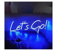 SHOUXI Decoración Lámparas Letrero De Neón Let's Go Con Luz Regulable USB Para Fiestas Clubes Bodas Cumpleaños Bares Habitaciones Decoración De Pared 38cmx16cm(Azul)