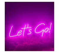 SHOUXI Decoración Lámparas Letrero De Neón Let's Go Con Luz Regulable USB Para Fiestas Clubes Bodas Cumpleaños Bares Habitaciones Decoración De Pared 38cmx16cm(Rosa)
