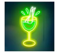 SHOUXI Decoración Lámparas Letrero de neón para vino, cóctel, luz regulable con alimentación USB para bar, pub, restaurante, fiesta, cumpleaños, decoración de pared del hogar(C,50x25cm)