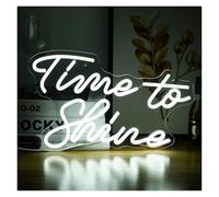 SHOUXI Decoración Lámparas Letrero De Neón Time To Shine Decoración Luces Led Para Amantes, Letreros Pared Con Letras Regulables Para Fiesta, Boda, Barra Bebidas, 42,1x26cm