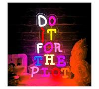 SHOUXI Decoración Lámparas Letreros De Neón Con Alimentación USB, Letras Do It For The Plot, Luces De Neón Ideales Para Decoración Paredes Tiendas, Luces Nocturnas Regulables 21cmx32cm