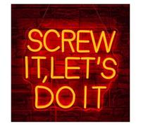 SHOUXI Decoración Lámparas Letreros De Neón LED Screw It Lets Do Itpara El Hogar, Pared Del Dormitorio, Fiesta Boda, Bar, Decoración Sala Juegos Tiki, 36x32cm