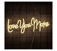 SHOUXI Decoración Lámparas Letreros De Neón Love You MorePara Decoración De Pared, Luz Con Alimentación USB Para Bodas, Fiestas, Cumpleaños Y San Valentín, 41.5cmх17cm