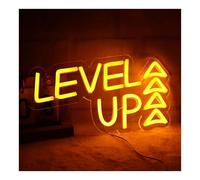SHOUXI Decoración Lámparas LEVEL UP Letrero De Neón Alimentado Por USB Para Decoración De Pared Sala De Juegos Hombre Cueva Decoración De Fiesta Luz Nocturna 42.5cmx30cm