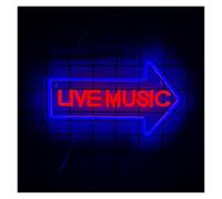 SHOUXI Decoración Lámparas Live Music Letrero De Neón Flecha Luz LED Regulable Para Bar Club Estudio Fiestas Discoteca Decoración De Pared Lámpara Iluminada USB 15.55inx9.45in