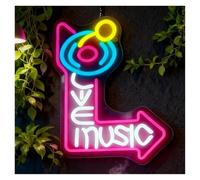 SHOUXI Decoración Lámparas Live Music Letrero De Neón Luz LED USB Para Estudio Sala Recreación Bar Fiesta Juegos Dormitorio Decoración 14.96x11.22in/38X28.5cm