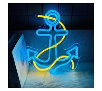 SHOUXI Decoración Lámparas Luces De Neón De Ancla, Letreros De Ancla Azul, Para Decoración Artística De Bares, Discotecas, Oficinas, Hoteles Y Cuevas Masculinas 28.5cmх35cm
