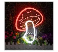 SHOUXI Decoración Lámparas Luz Colgante De Pared Con Letrero De Neón De Seta Acrílica Multicolor Con Control De Interruptor, Decorativa Para Dormitorio De 10.63x9.05inch(Rojo)