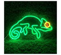 SHOUXI Decoración Lámparas Luz De Neón Camaleón, Señal Lagarto Regulable Alimentada Por USB Para Decoración Pared Del Dormitorio, 18.5cm×32cm