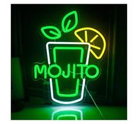 SHOUXI Decoración Lámparas MOJITO Bar Letrero De Luz Neón Regulable Para Fiesta, Cueva Del Hombre, Lámpara Decoración Pared Hotel 30cmx39.4cm