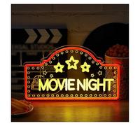 SHOUXI Decoración Lámparas Movie Night Neon, Adecuado Para Cines En Casa, Salas De Cine Y Salas De Entretenimiento, Alimentación USB, Interruptor Regulable 22.8x39.1cm