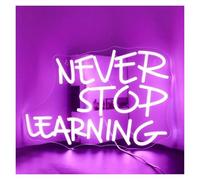 SHOUXI Decoración Lámparas Never Stop Learning Letrero De Neón Luz LED Regulable Para El Aula Oficina En El Hogar Biblioteca Decoración De La Habitación Lámpara Iluminada 42cmx28cm