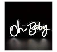 SHOUXI Decoración Lámparas Oh Baby-letrero De Neón Con Forma De Letra, Alimentado Por USB Para Habitaciones, Decoración De Pared Para Vacaciones/fiestas/bodas, 11.81x5.11inch(Cold White)