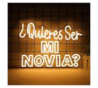 SHOUXI Decoración Lámparas Quieras Ser Mi Novia Letrero De Neón USB Propuesta Española Luz LED Regulable Para Aniversario De Bodas Decoración De San Valentín 15.75inx11.4in