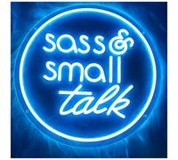 SHOUXI Decoración Lámparas Sass Small Talk Letrero De Neón Con Cita Personalizada, Decoración Pared, Ideal Para Estudios Podcast Bares, Salones Y Fondos Redes Sociales 16X16in(UN)