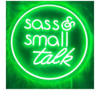 SHOUXI Decoración Lámparas Sass Small Talk Letrero De Neón Con Cita Personalizada, Decoración Pared, Ideal Para Estudios Podcast Bares, Salones Y Fondos Redes Sociales 16X16in(Re)