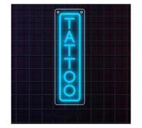 SHOUXI Decoración Lámparas TATTOO Letrero De Neón Único Para Estudio De Tatuajes, Salón De Negocios, Tienda, Decoración De Pared Para Habitación, Lámpara De 15.35x4.72inch(Ice blue)