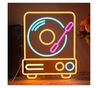 SHOUXI Decoración Lámparas Tocadiscos Letrero De Neón USB Dimmab Luces LED Para Estudio Grabación Decoración Tienda Instrumentos Musicales 11.8x14.1in/30x36cm