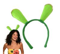 Shouxiut Diadema de cosplay | Diadema de Halloween para cosplay, borde dorado, accesorio para el cabello verde, uso durante todo el día para mujeres y mujeres, spa, festivo, cuidado de la piel, baile