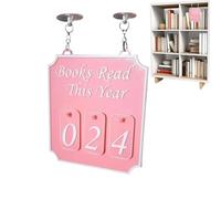Shouxiut Estantería colgante para decoración de rincón de libros, libros leídos este año hasta 999 libros, adorno moderno de madera para los amantes de los libros, letreros de lectura, decoración de