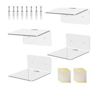 Shouxiut Estantes transparentes para pared, multifunción, estante de exhibición de 4 pulgadas, para sala de estar, baño, almacenamiento, álbum, cocina, estantería, dormitorio, lugar de trabajo