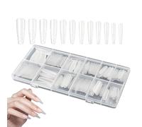 Shouxiut Formas de uñas acrílicas, 240 piezas transparentes a presión, moldes de extensión reutilizables - para constructores de mujeres falsas, dedos de los pies, hogar, belleza profesional, cuidado