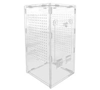 Shouxiut Hábitat de araña saltadora, caja de araña de acrílico rezando, jaula de animales de reptil ventilada para observación de cría, rana lagarto, manteniendo tortugas rezando