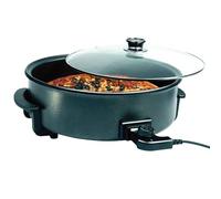 SHOV Sartén eléctrica XXL, diámetro 42 cm x 13 cm, sartén para pizza, paella, sartén eléctrica, 1500 W, revestimiento antiadherente, regulación de temperatura continua