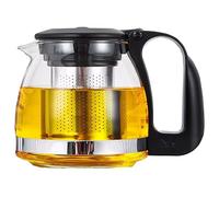 SHOV Tetera de cristal con colador de té, protección contra sobrecalentamiento, tetera de cristal y acero inoxidable (1250 ml)