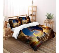 SHOVERKD Atrapasueños Pluma Lobo Juego De Funda Nórdica Impresión 3D Fauna Bosque Animales Microfibra Antialérgica con Cremallera Oculta para Niños Y Adultos Ajuste Double（200x200cm）