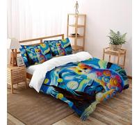 SHOVERKD Colorido Espiral Gato Juego De Funda Nórdica Estampado 3D Lindo Animales Microfibra Antialérgica con Cremallera Oculta para Niños Y Adultos Tamaño Super King（260x220cm）