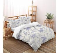 SHOVERKD Fiori farfalle Set Copripiumino 3 Pezzi con Stampa 3D Elegant Rural Plants Incluso Copripiumino con 2 Federe in Microfibra Morbida E Leggera Super King（260x220cm）