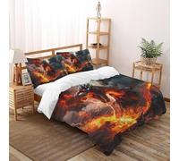 SHOVERKD Llama Lava T-Rex Rugido Juego De Funda Nórdica Impresión 3D Fauna LY Animales Microfibra Antialérgica con Cremallera Oculta para Niños,Niñas,Adolescentes Tamaño King（220x240cm）