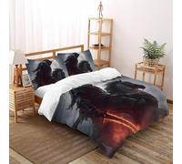 SHOVERKD Luna Y Caballero Juego De Funda Nórdica Estampado 3D Mitos Fantasía Microfibra Antialérgica con Cremallera Oculta para Niños,Niñas,Adolescentes Tamaño Double(200x200cm)