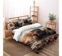 SHOVERKD Monstruo Camión Barro Juego De Funda Nórdica Impresión 3D Vehículo Microfibra Suave con Cremallera Oculta para Niños,Niñas,Adolescentes Tamaño King（220x240cm）