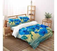 SHOVERKD Orchidea Acqua Set Di Biancheria Da Letto 3 Pezzi con Stampa 3D Graceful Water Plants Copripiumino con 2 Federe in Microfibra Morbida E Leggera Double（200x200cm）