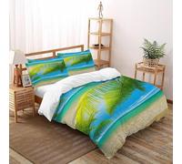 SHOVERKD Palma da spiaggia Set Copripiumino 3 Pezzi con Stampa 3D Palmeras estéticas Beach Copripiumino con 2 Federe con Federe in Microfibra Ultra Morbida Double（200x200cm）